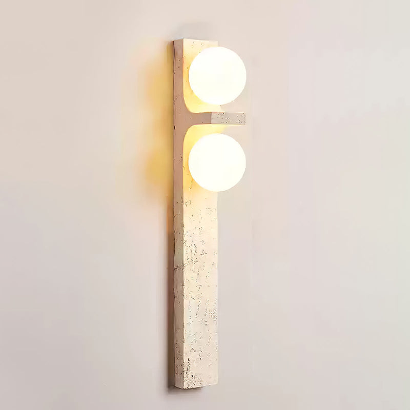 Asymmetrical Travertine Wall Sconce-DWHOME