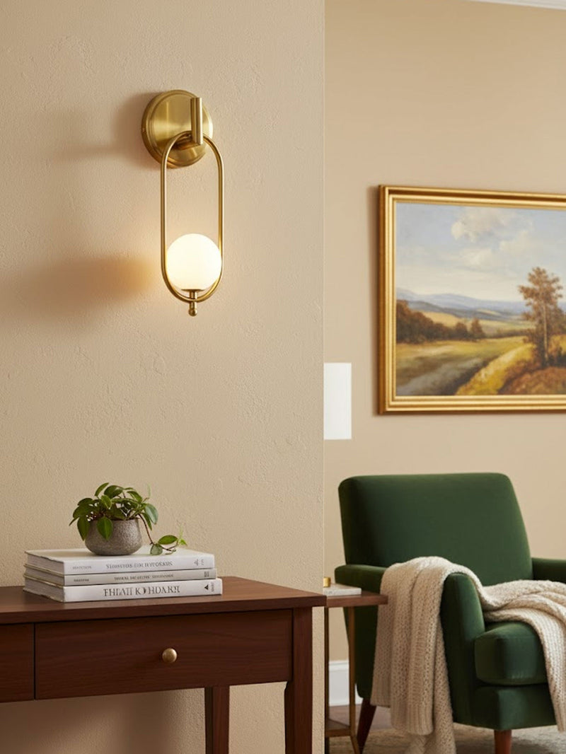 Aurea Brass Wall Light-DWHOME