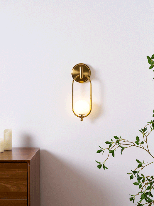 Aurea Brass Wall Light-DWHOME