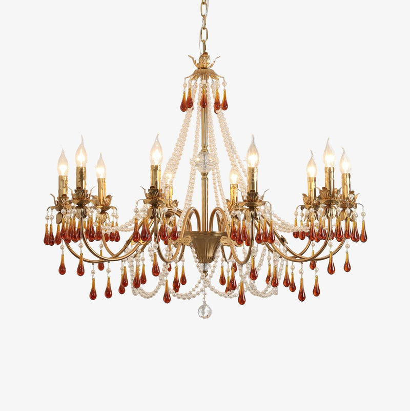 Aureate Amber Crystal Chandelier-DWHOME