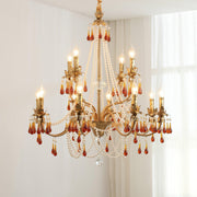 Aureate Amber Crystal Chandelier-DWHOME
