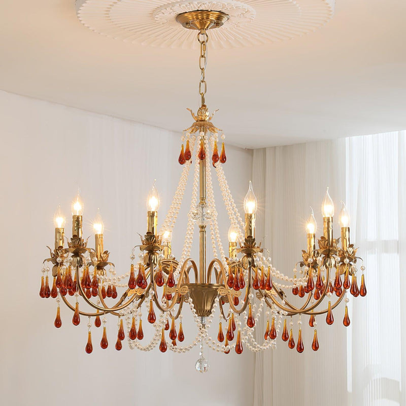 Aureate Amber Crystal Chandelier-DWHOME