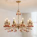 Lustre Ambre Doré en Cristal - DWHOME