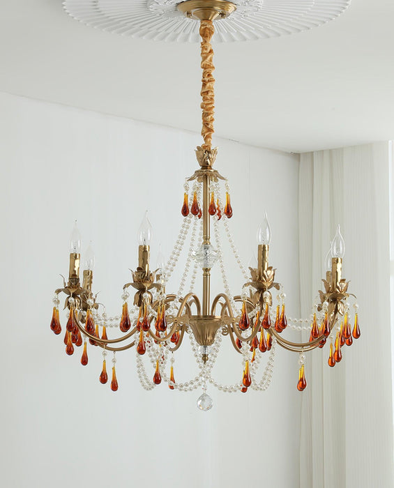 Aureate Amber Crystal Chandelier - Vakkerlight