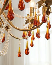 Aureate Amber Crystal Chandelier-DWHOME