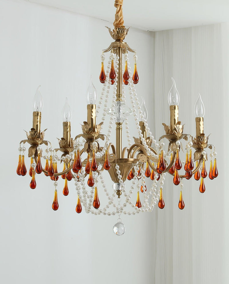 Aureate Amber Crystal Chandelier-DWHOME