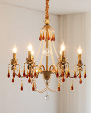 Aureate Amber Crystal Chandelier-DWHOME
