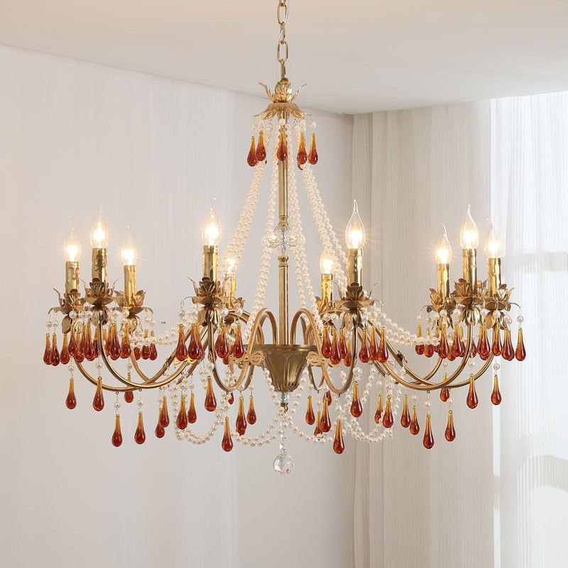 Aureate Amber Crystal Chandelier-DWHOME