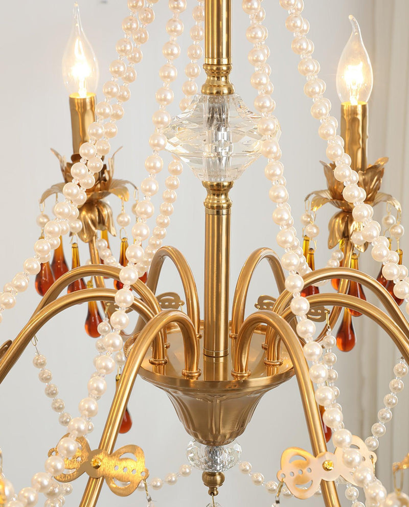 Aureate Amber Crystal Chandelier-DWHOME