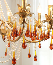 Aureate Amber Crystal Chandelier-DWHOME
