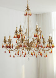 Aureate Amber Crystal Chandelier-DWHOME
