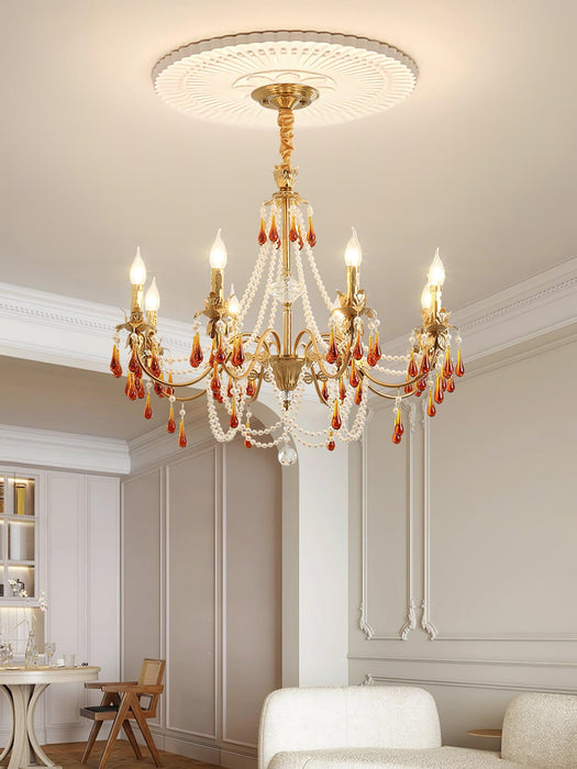 Aureate Amber Crystal Chandelier.