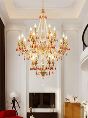Aureate Amber Crystal Chandelier-DWHOME