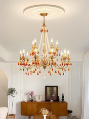 Aureate Amber Crystal Chandelier-DWHOME