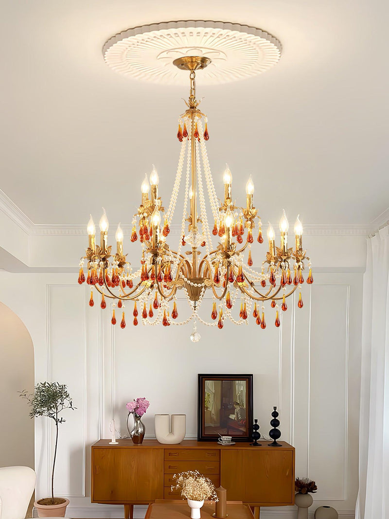 Aureate Amber Crystal Chandelier-DWHOME