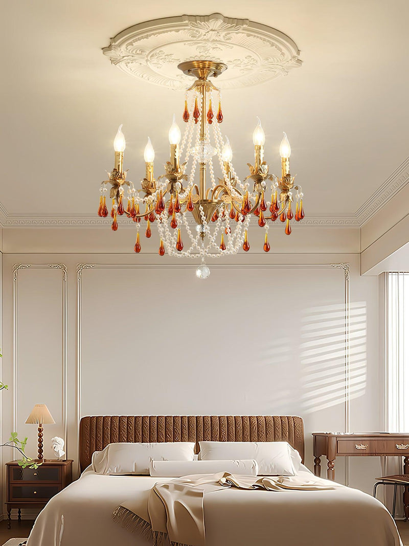 Aureate Amber Crystal Chandelier-DWHOME