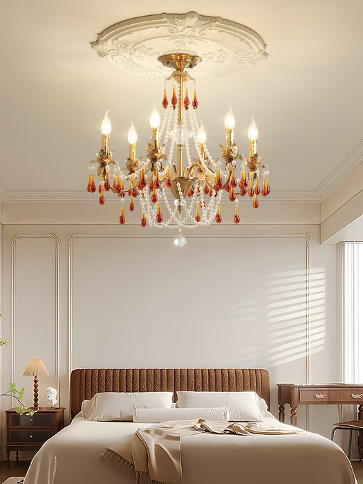 Aureate Amber Crystal Chandelier.