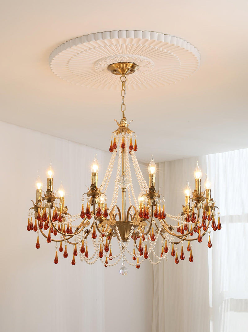 Aureate Amber Crystal Chandelier-DWHOME