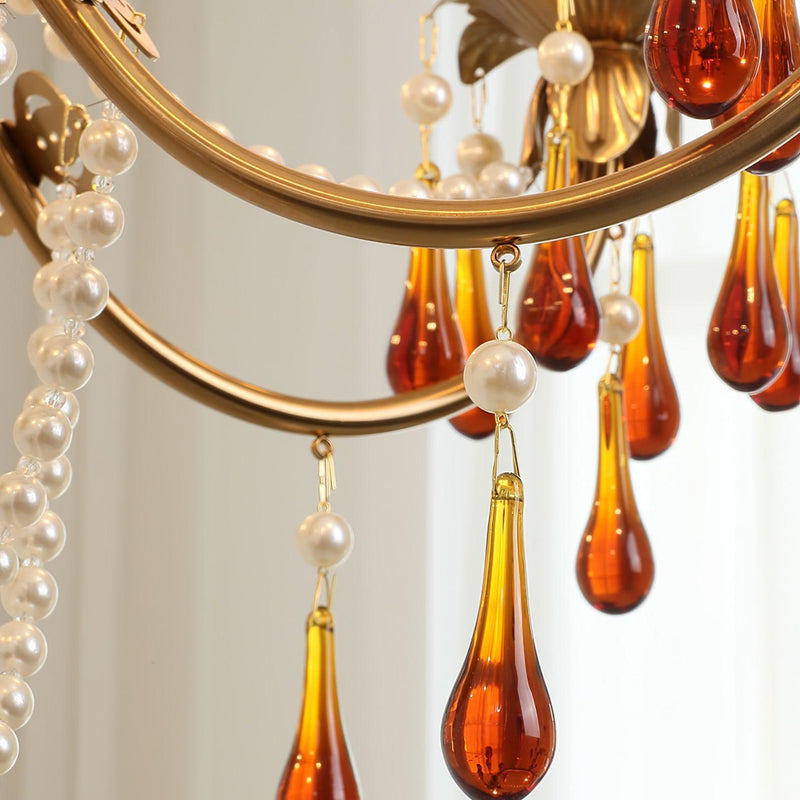 Aureate Amber Crystal Chandelier-DWHOME