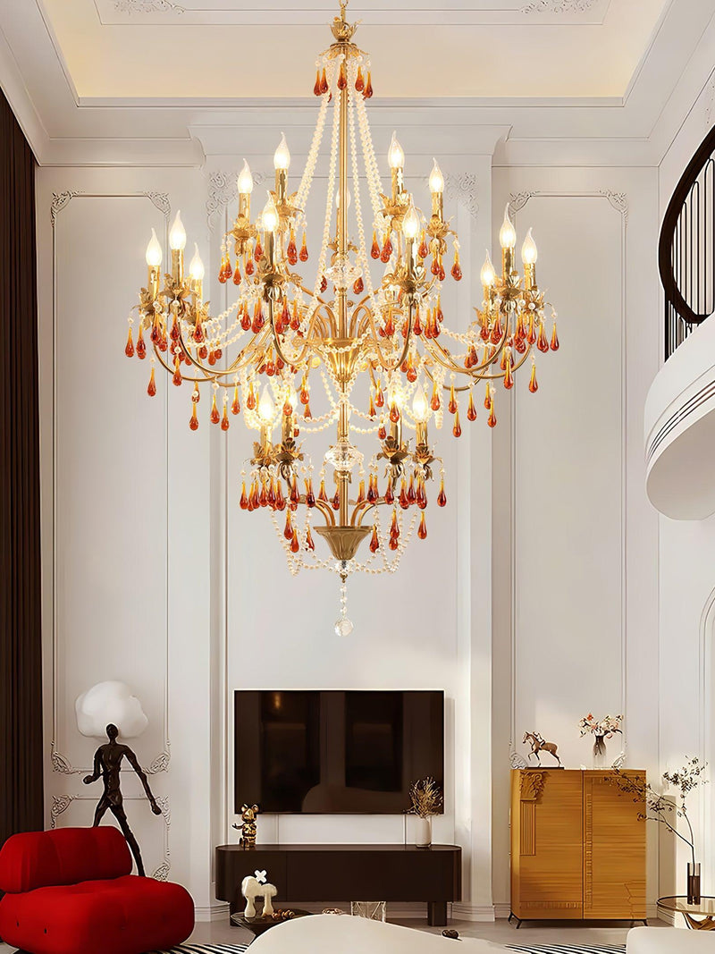 Aureate Amber Crystal Chandelier-DWHOME