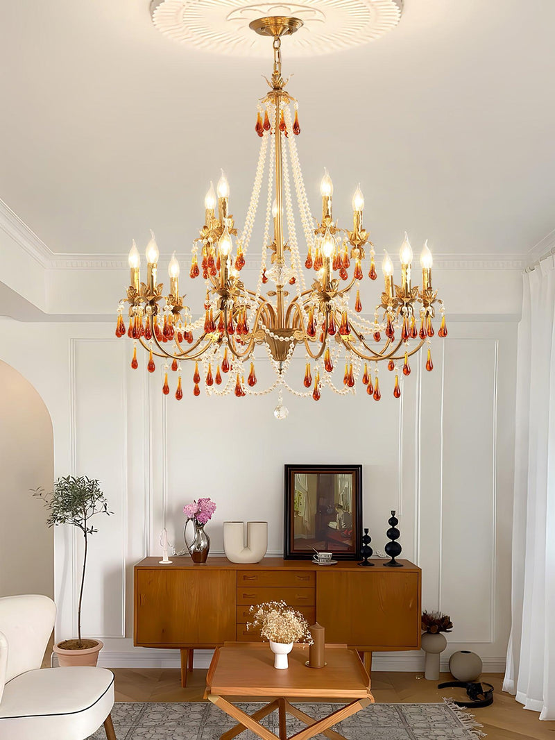 Aureate Amber Crystal Chandelier-DWHOME