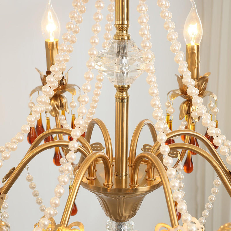 Aureate Amber Crystal Chandelier-DWHOME