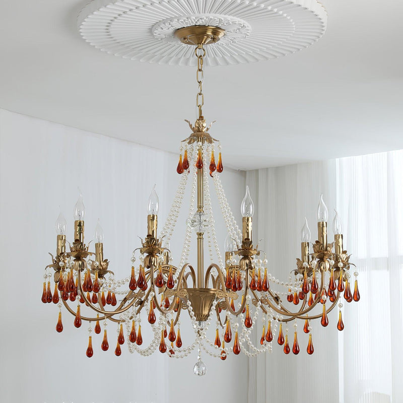 Aureate Amber Crystal Chandelier-DWHOME