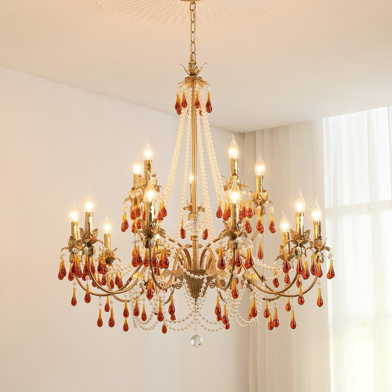 Aureate Amber Crystal Chandelier-DWHOME