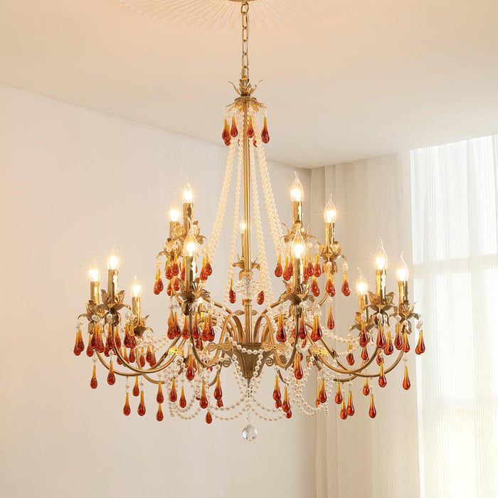 Aureate Amber Crystal Chandelier - Vakkerlight