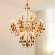 Aureate Amber Crystal Chandelier-DWHOME