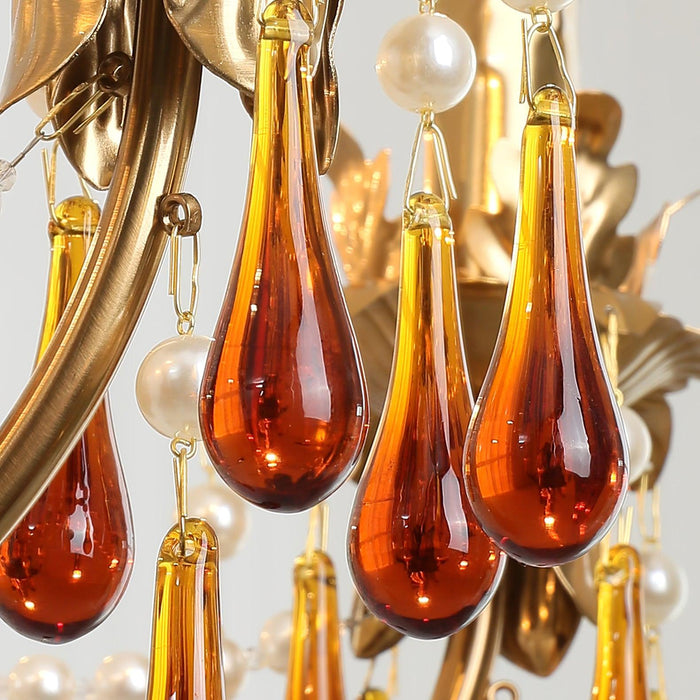 Aureate Amber Crystal Chandelier - Vakkerlight