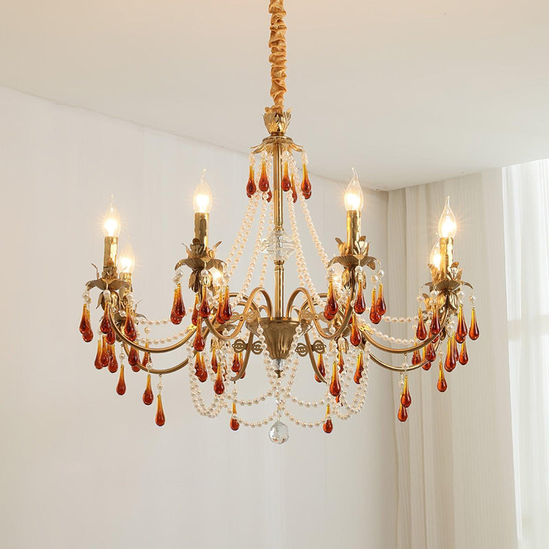 Aureate Amber Crystal Chandelier-DWHOME