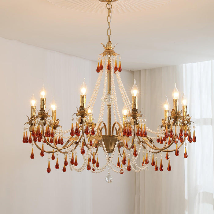 Aureate Amber Crystal Chandelier.