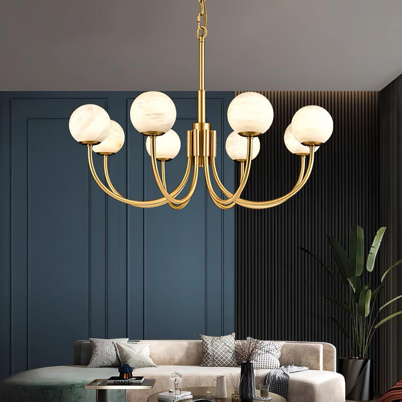 Aurelian Alabaster Globe Chandelier-DWHOME