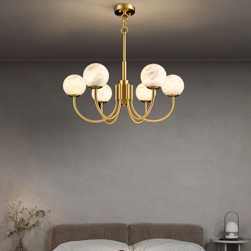 Aurelian Alabaster Globe Chandelier-DWHOME