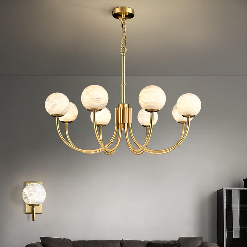 Aurelian Alabaster Globe Chandelier-DWHOME
