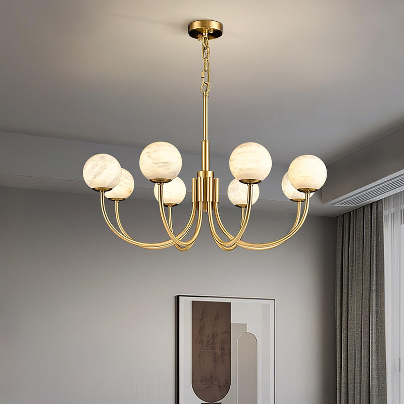 Aurelian Alabaster Globe Chandelier-DWHOME