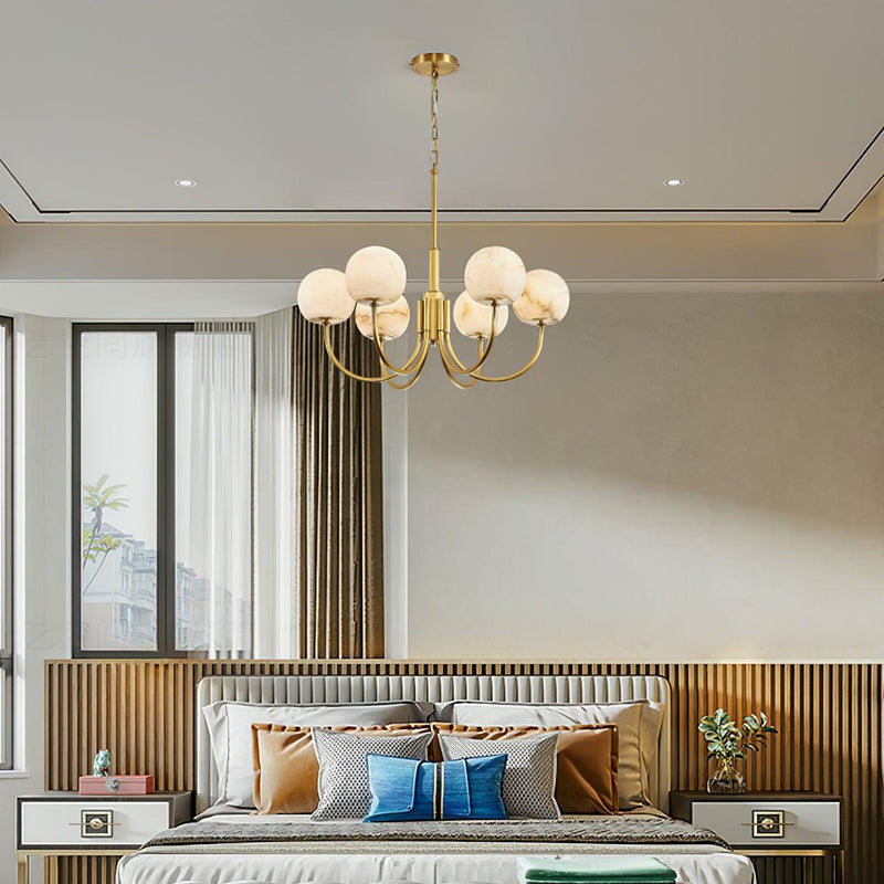 Aurelian Alabaster Globe Chandelier-DWHOME