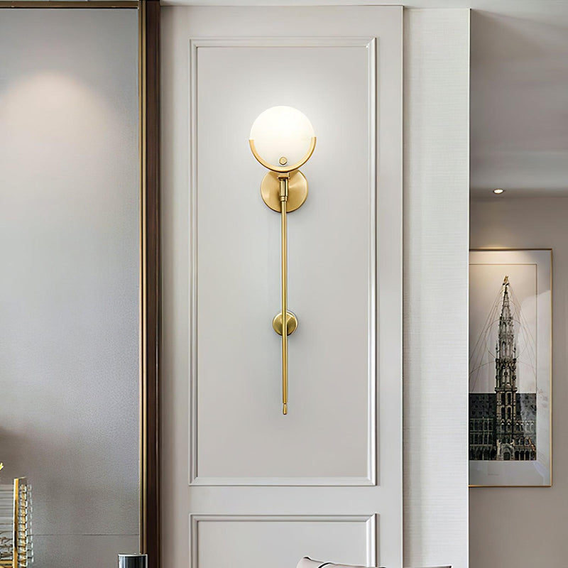 Ava Brass Wall Lamp-DWHOME