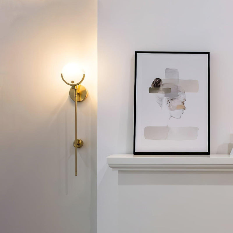 Ava Brass Wall Lamp-DWHOME