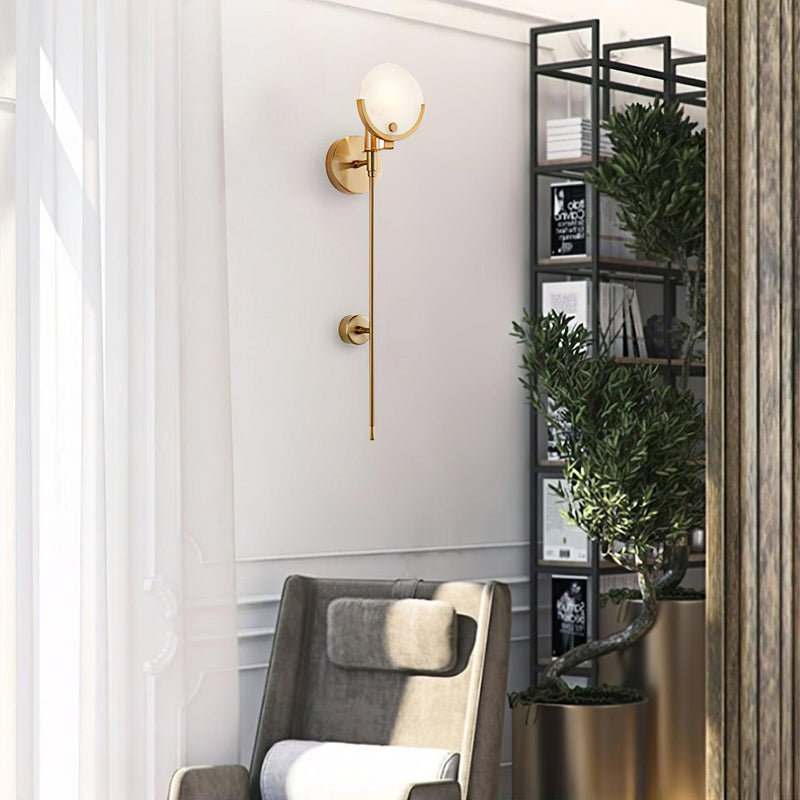Ava Brass Wall Lamp-DWHOME