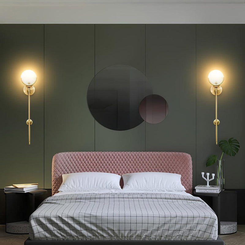Ava Brass Wall Lamp-DWHOME