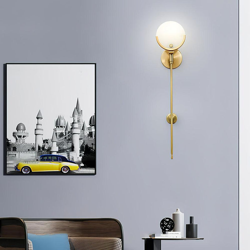 Ava Brass Wall Lamp-DWHOME