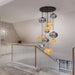 Ayla Bubble  Art Contemporary Stairwell Chandelier.