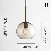 Millow Glass Shade Brass Fitting Pendant Light-DWHOME