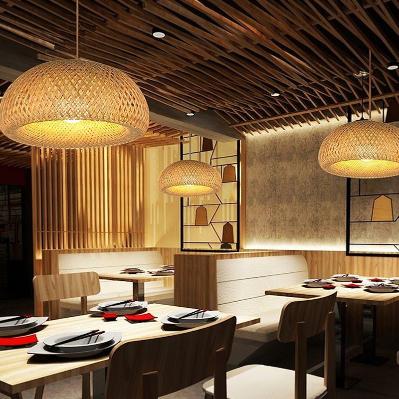 Bamboo Braided Pendant Lamp-DWHOME