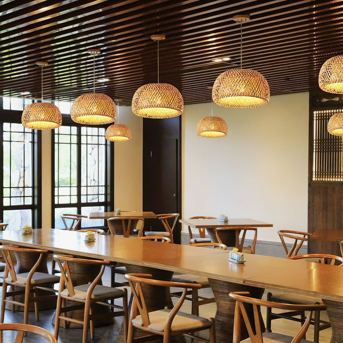 Bamboo Braided Pendant Lamp.