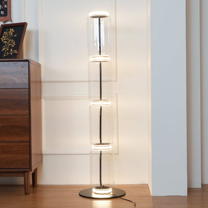 Bamboo Glass Floor Lamp.