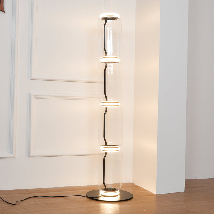 Bamboo Glass Floor Lamp.