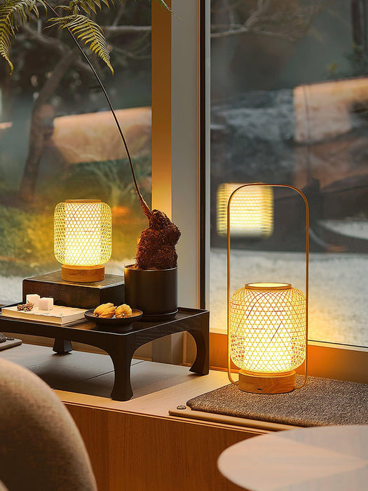 Bamboo Lantern Table Lamp-DWHOME